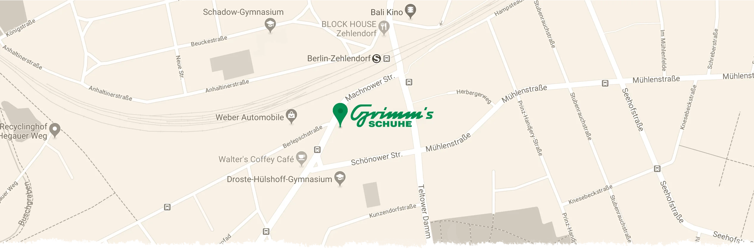 Grimms Schuhe Berlin Standort Karte