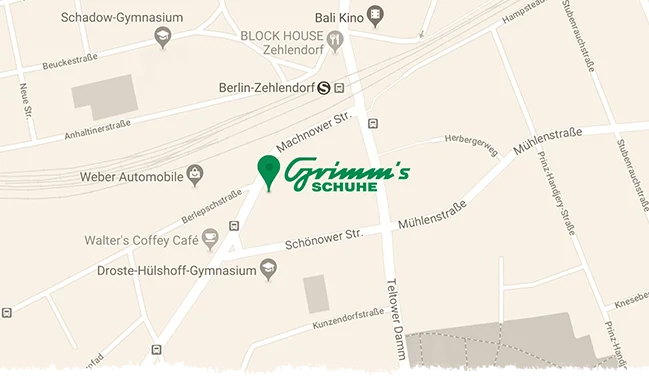 Grimms Schuhe Berlin Standort Karte